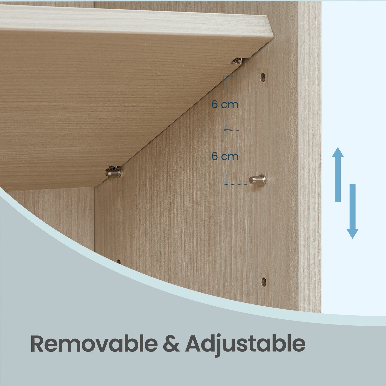 Bookshelf - Particleboard - Beige - with 6 Tiers