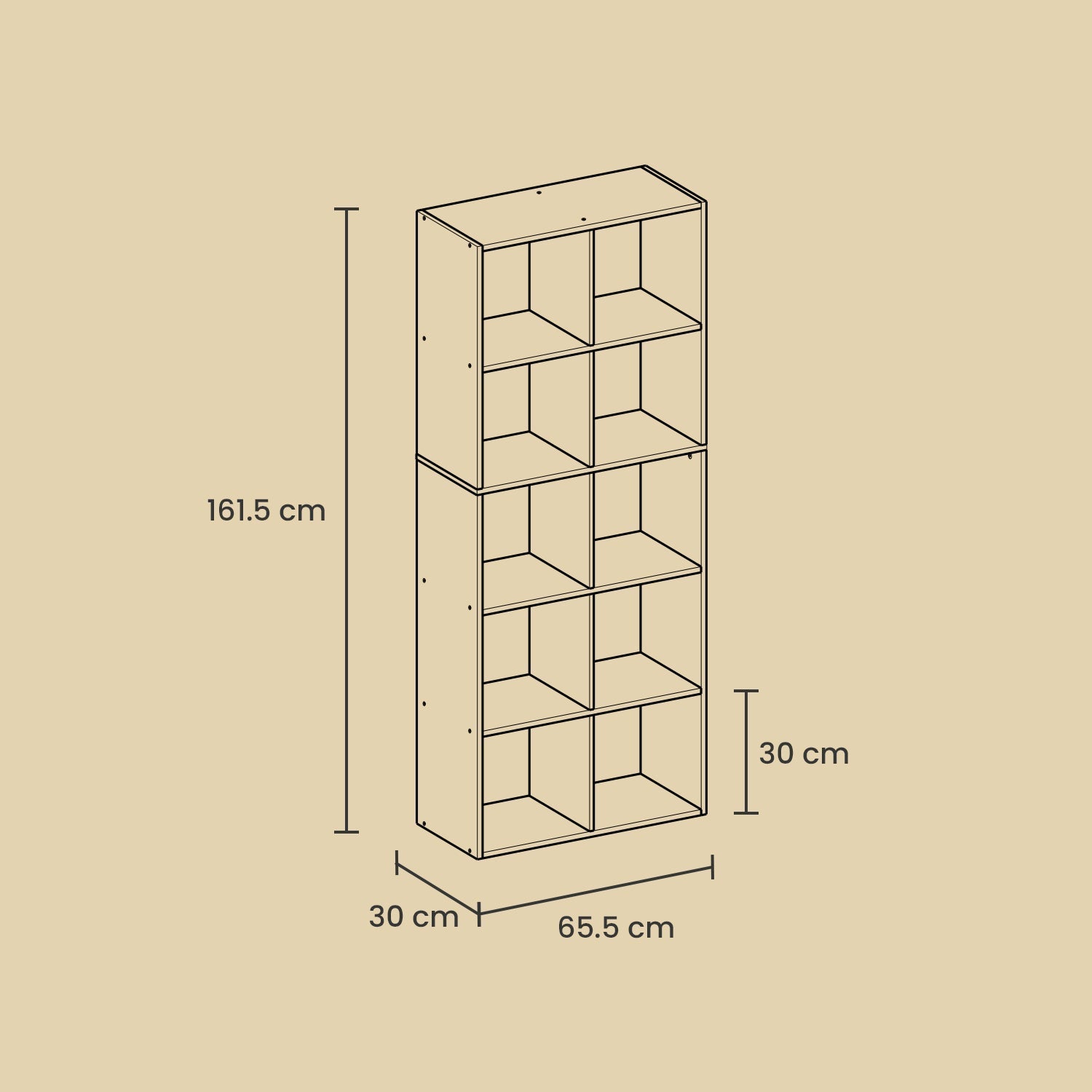 10-Cube Shelving Unit - Engineered Wood - Rustic Brown - Multifunctional Room Divider