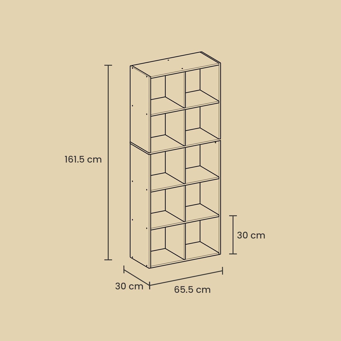 10-Cube Shelving Unit - Engineered Wood - Rustic Brown - Multifunctional Room Divider