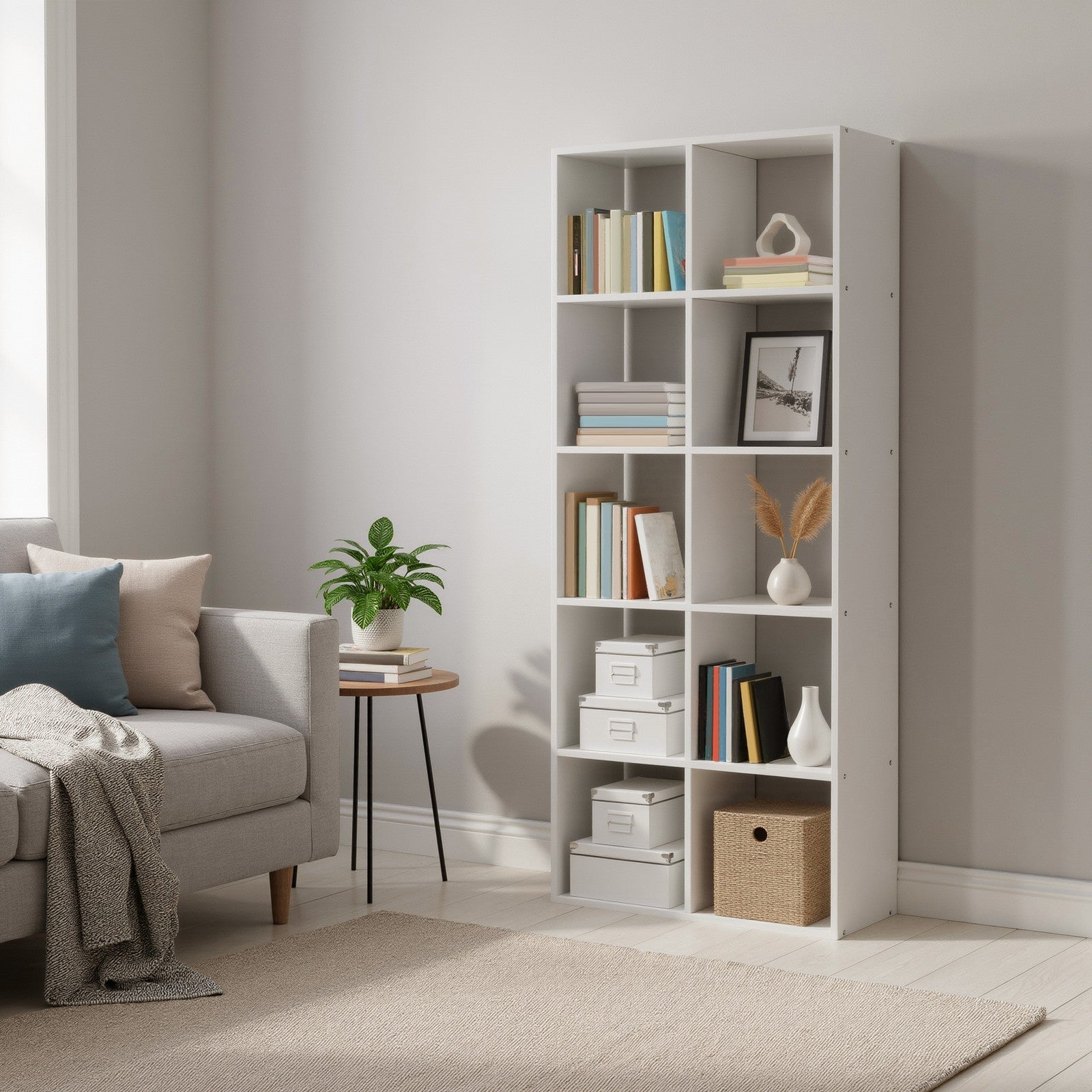 10-Cube Shelving Unit - Wood - Rustic Brown