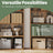 Bookshelf - Wood - Natural Finish - 6 Adjustable Shelves for Home Office and Children's Storage