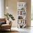 Bookshelf - Wood - Natural Finish - 6 Adjustable Shelves for Home Office and Children's Storage