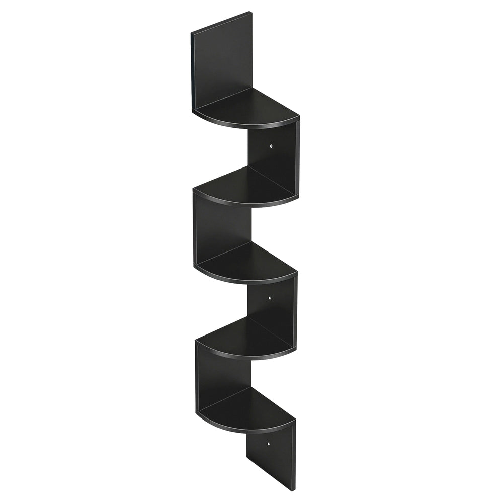 5-Tier Floating Corner Shelf - 20L - Particleboard - Zigzag Design