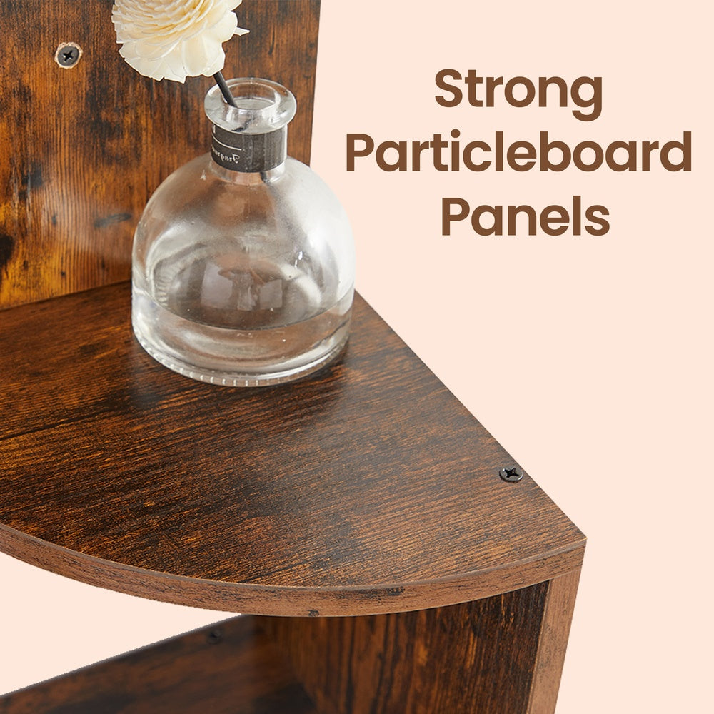 5-Tier Floating Corner Shelf - 50L - Particleboard - Zigzag Design