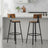 Set of 4 Bar Stools - Heavy-Duty Steel Frame - Rustic Brown and Black - With Backrest