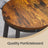 Set of 4 Bar Stools - Heavy-Duty Steel Frame - Rustic Brown and Black - With Backrest