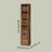 Tall Bookcase - 6-Tier with Door - Engineered Wood - Rustic Brown