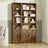 Tall Bookcase - 6-Tier with Door - Engineered Wood - Rustic Brown