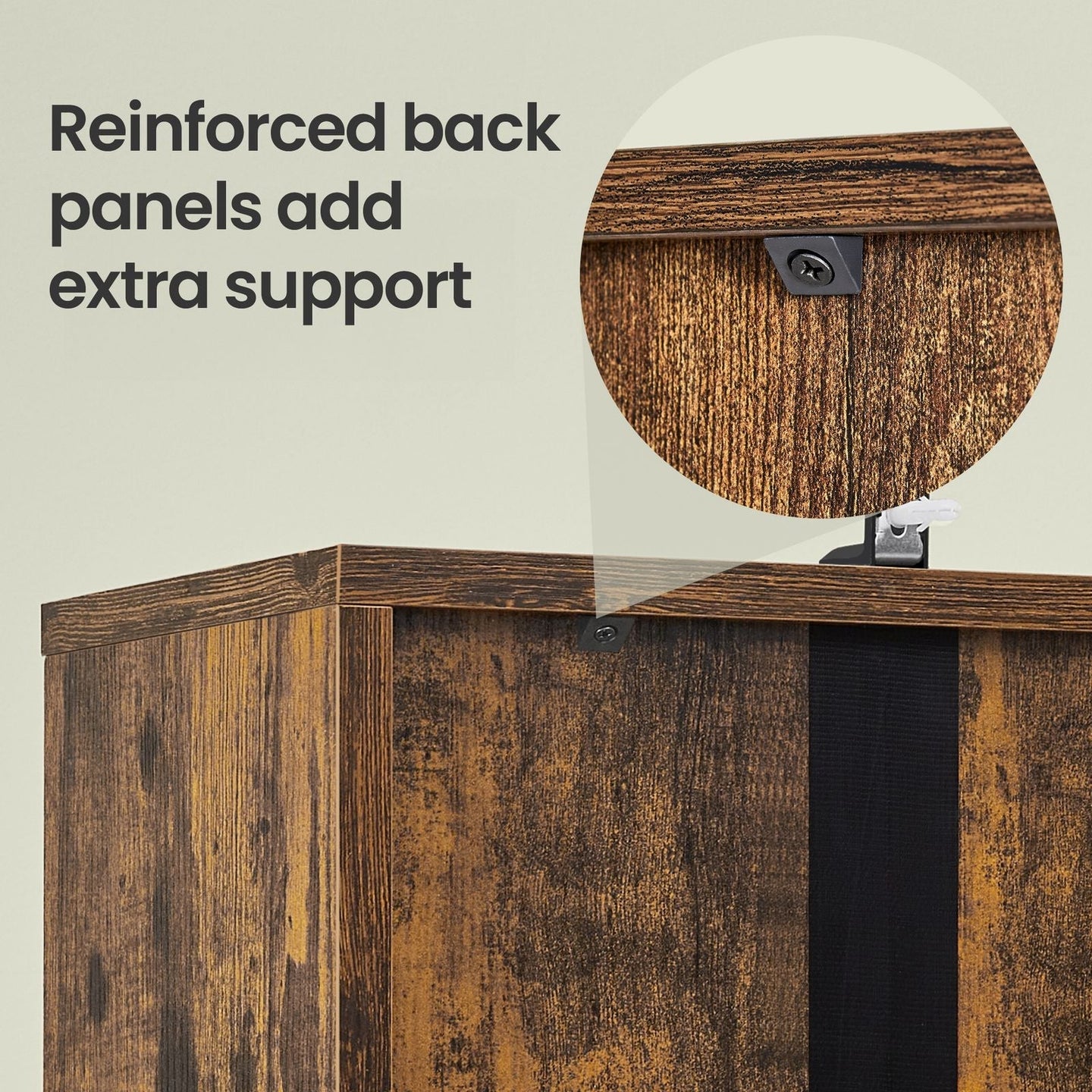 Tall Bookcase - 6-Tier with Door - Engineered Wood - Rustic Brown