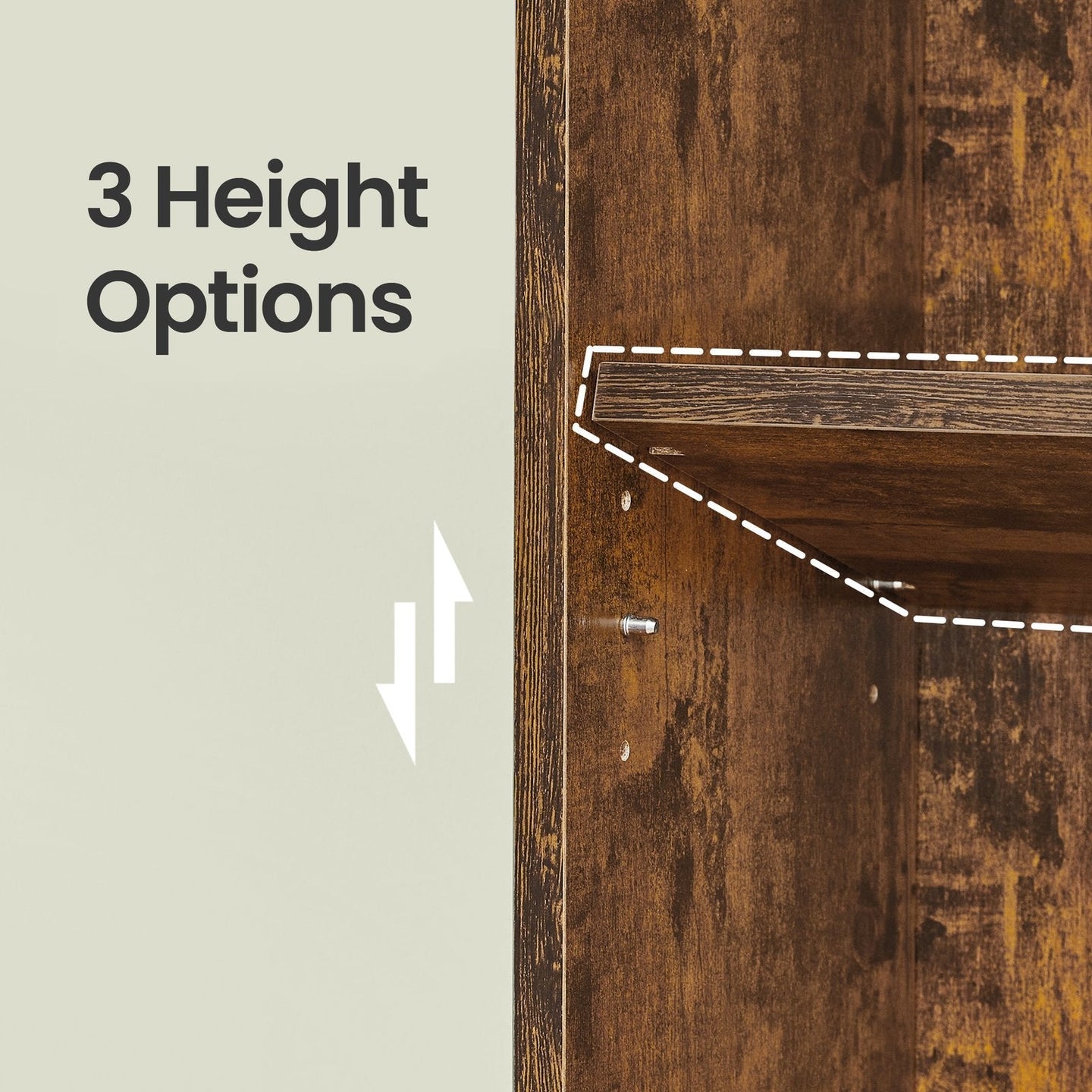 Tall Bookcase - 6-Tier with Door - Engineered Wood - Rustic Brown
