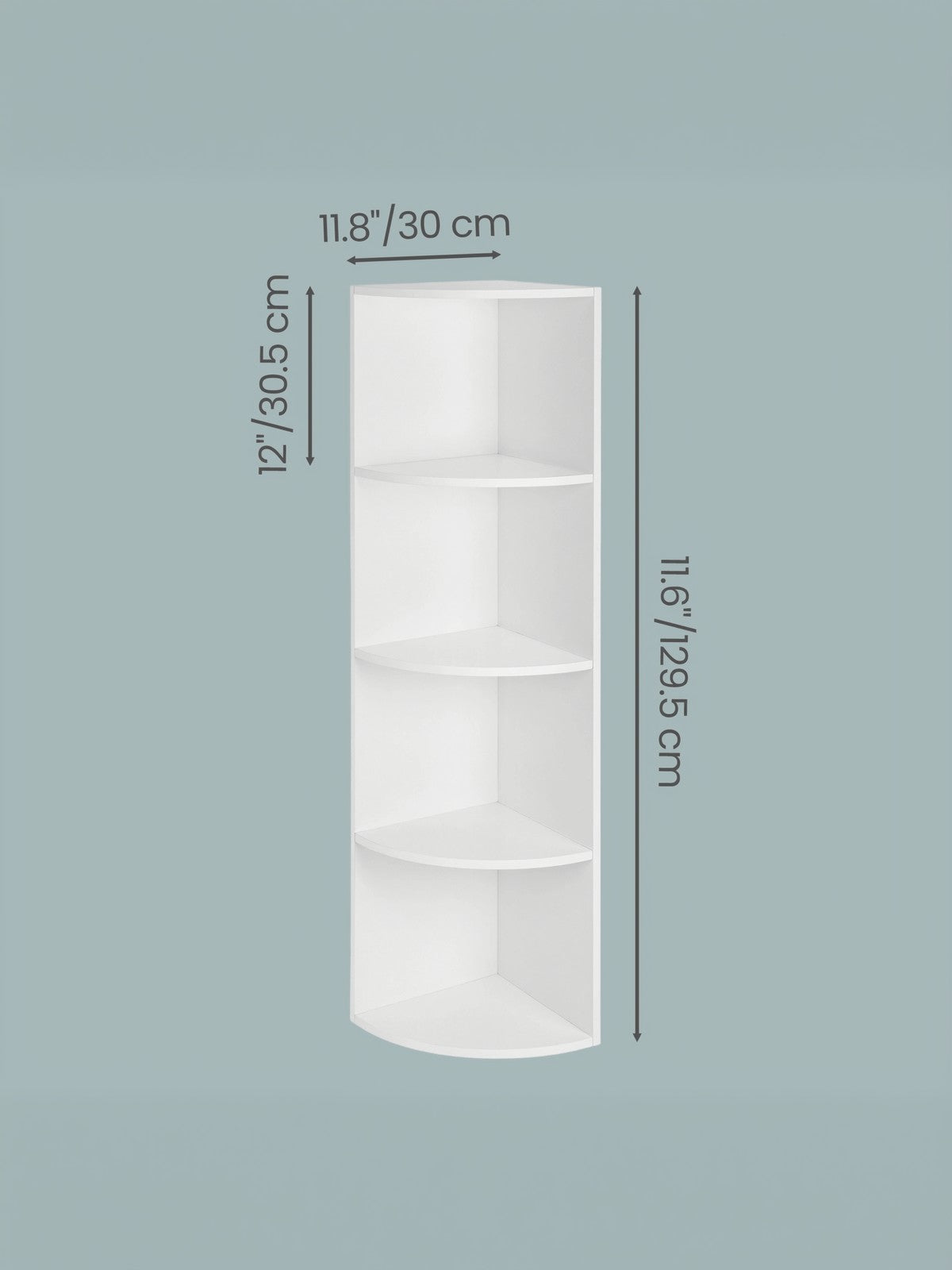Corner Shelf - 4-Tier - Particleboard with Melamine Veneer - Freestanding