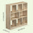 8 Compartment Bookshelf, Storage Unit - Wood - Oak