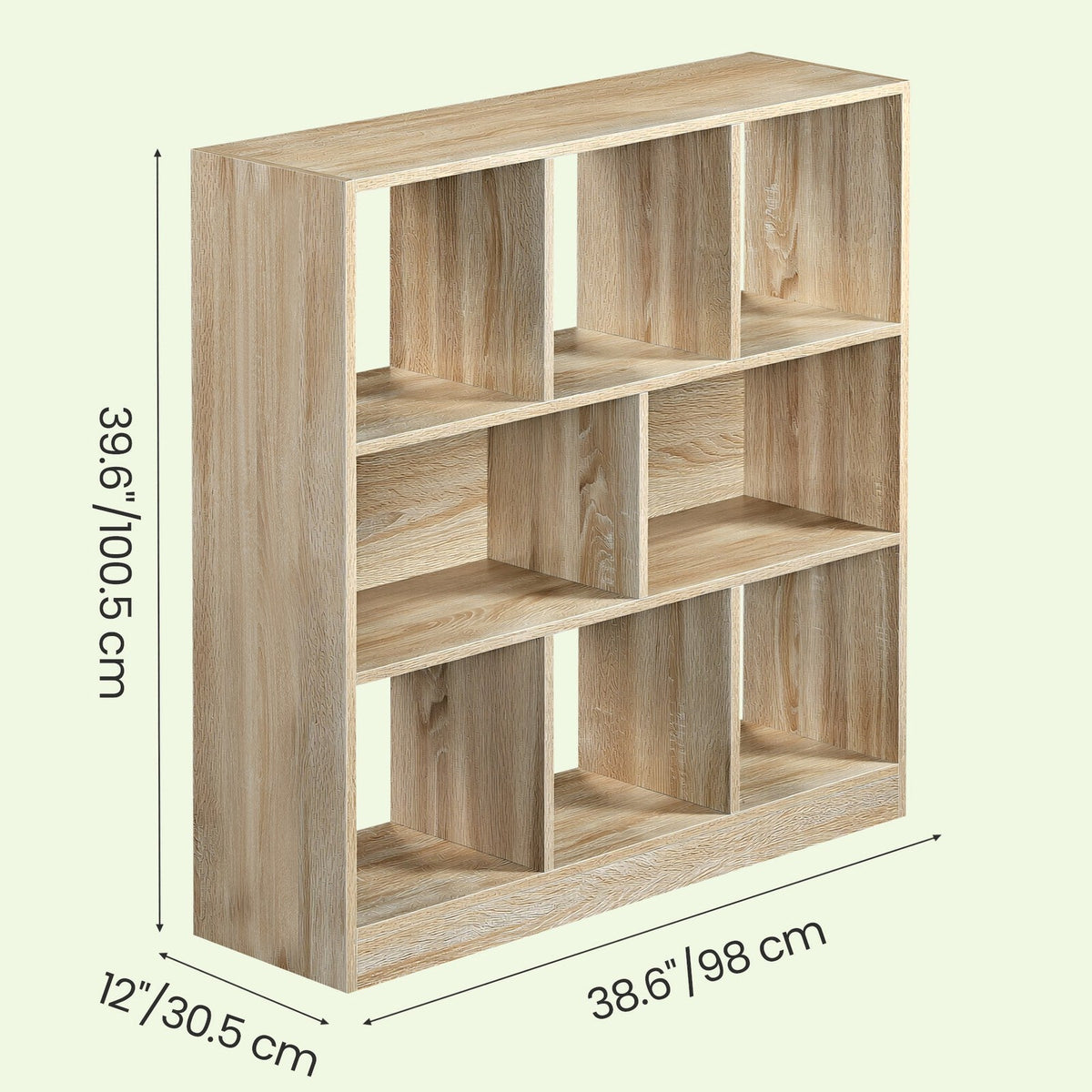 8 Compartment Bookshelf, Storage Unit - Wood