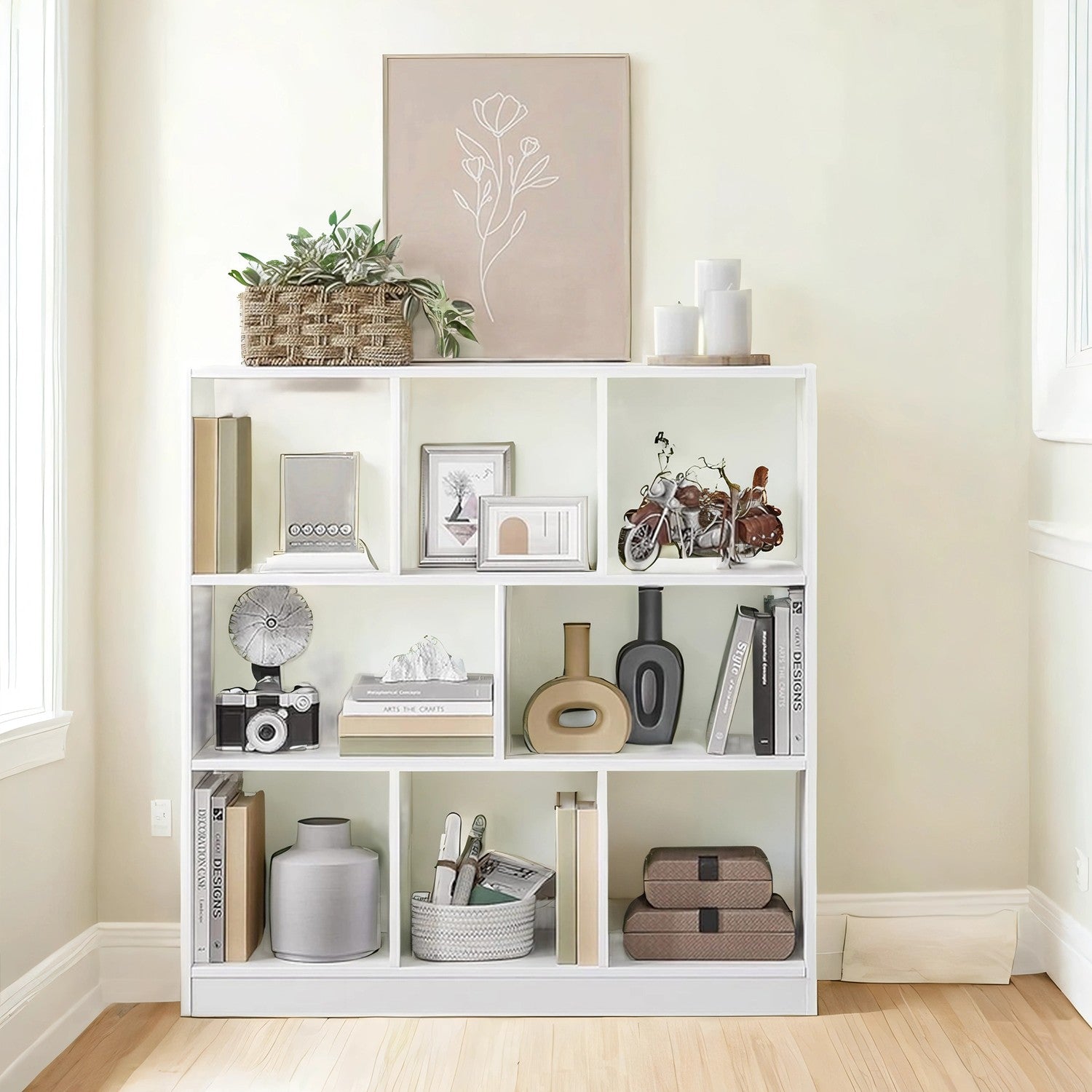 Bookshelf - White - Wooden