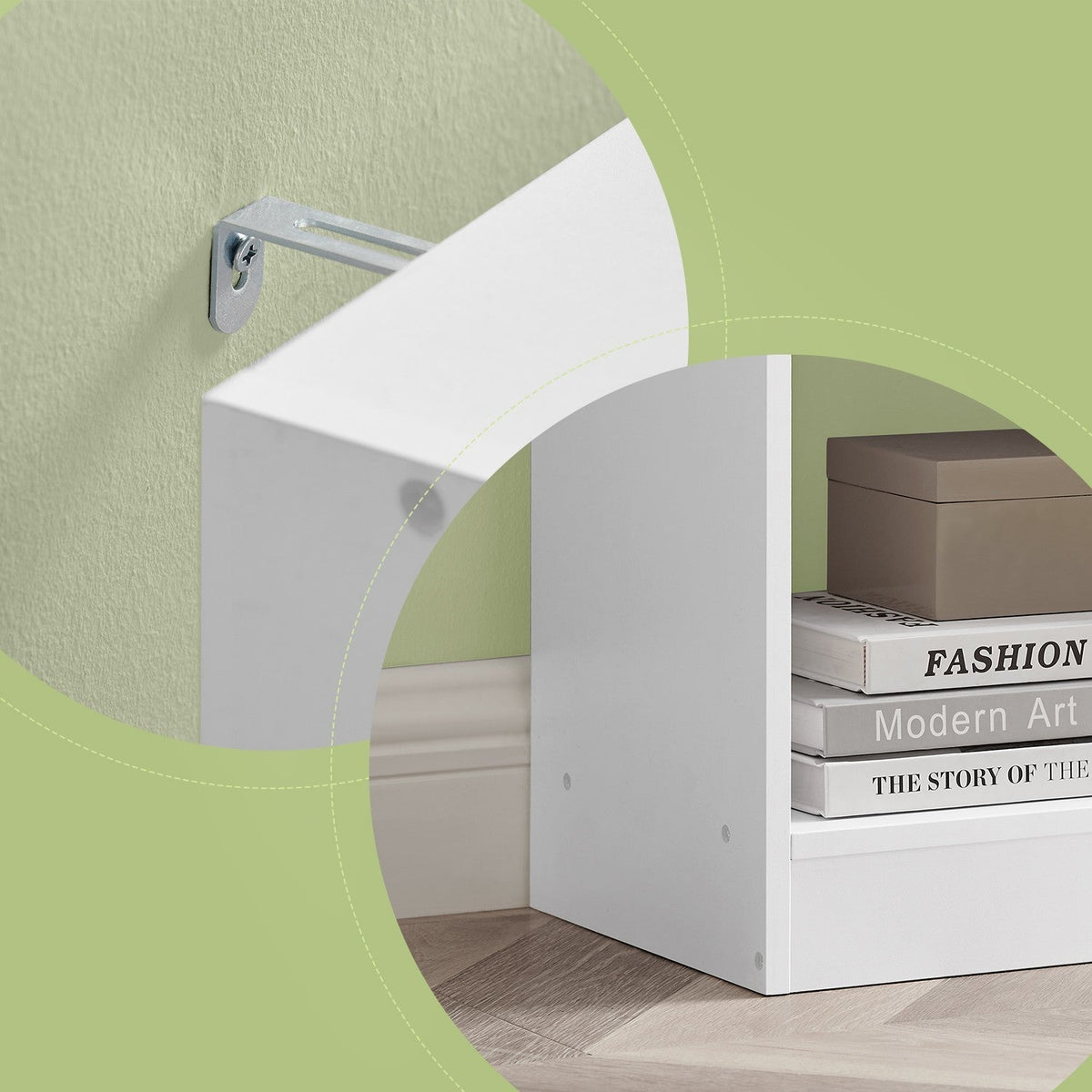Bookshelf - White - Wooden