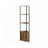 5-Tier Storage Shelf - Wood and Steel - Rustic Brown - with Cabinet