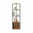5-Tier Storage Shelf - Wood and Steel - Rustic Brown - with Cabinet