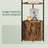 5-Tier Storage Shelf - Wood and Steel - Rustic Brown - with Cabinet
