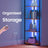 Corner Bookcase - Steel Frame - Rustic Brown - 5-Tier with Adjustable LED Lights