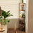 5-Tier Corner Shelf - Wood - Rustic Brown - Quick Toolless Assembly