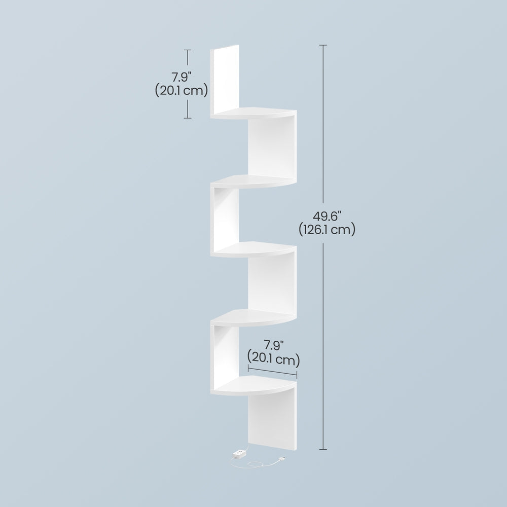 5-Tier Wall Shelf - 49.6"H - Particleboard - Wall Mounted
