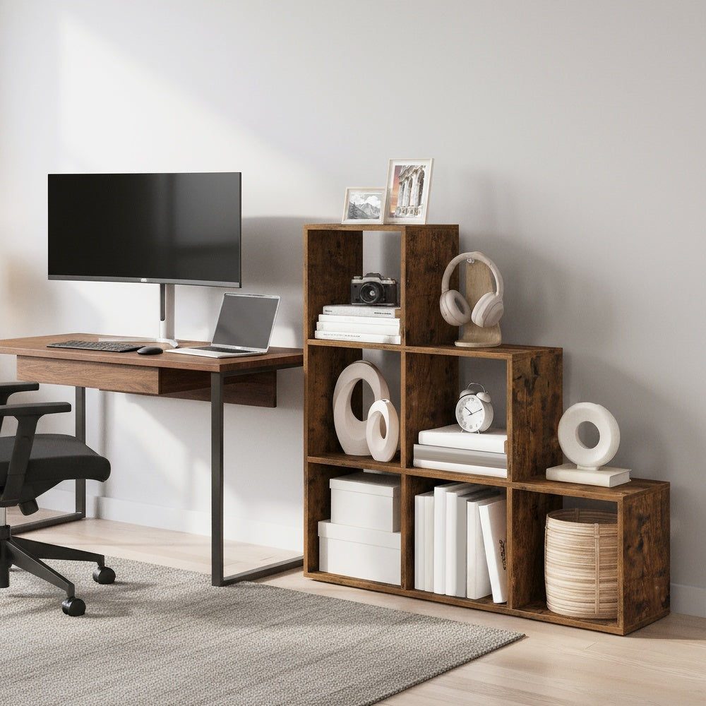 6-Cube Wooden Display Rack - chipboard with melamine veneer; - White;