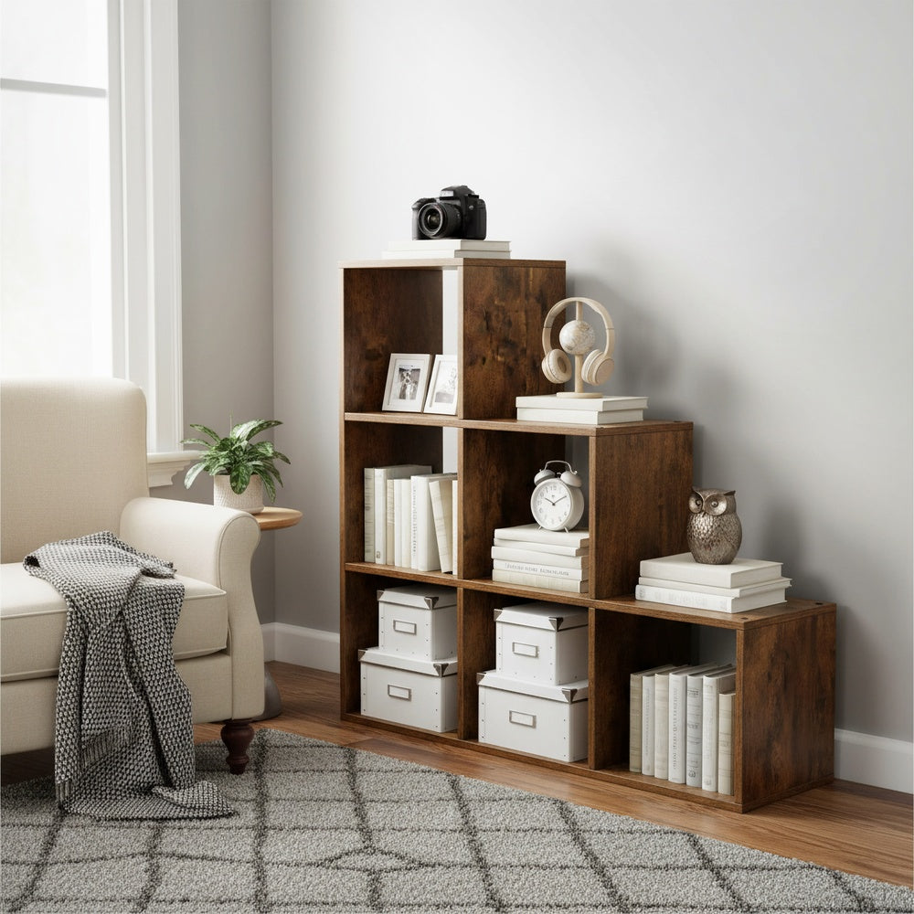 6-Cube Wooden Display Rack - chipboard with melamine veneer; - White;
