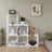 Bookcase - Wood - White - 6-Cube Staircase Storage Unit and Room Divider