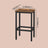 Set of 2 Bar Stools - Wood - Rustic Brown - Footrest Included