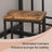 Set of 2 Bar Stools - Wood - Rustic Brown - Footrest Included