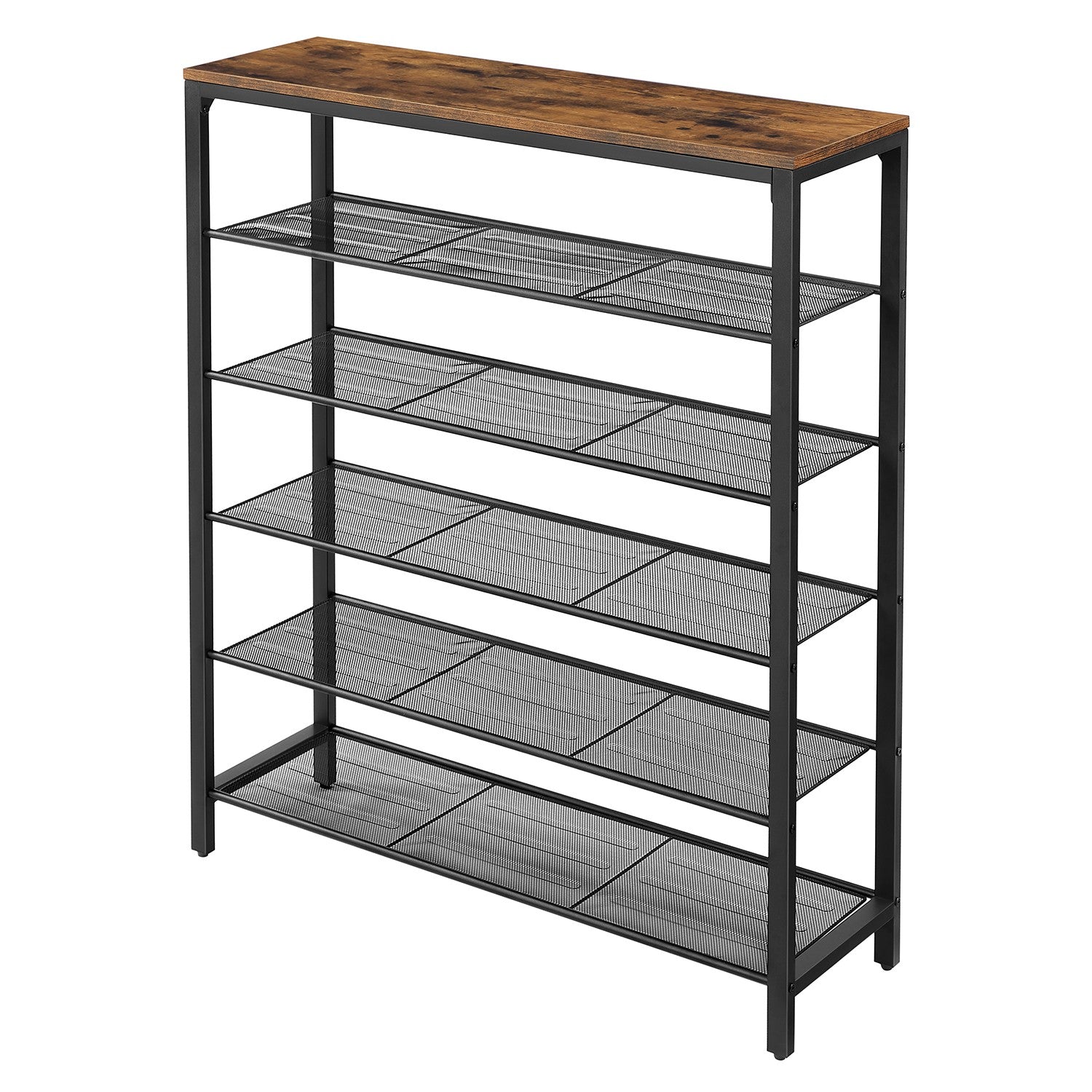 6-Tier Shoe Rack - 30L - Particleboard - Mesh Shelves