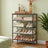 5-Tier Shoe Rack - Steel Frame - Rustic Brown and Black - Narrow Design with 3 Fabric Shelves and Top Storage
