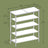 5-Tier Shoe Rack - Steel Frame - Rustic Brown and Black - Narrow Design with 3 Fabric Shelves and Top Storage