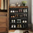 5-Tier Shoe Rack - Steel - Rustic Brown - Freestanding with Storage Shelves and Top