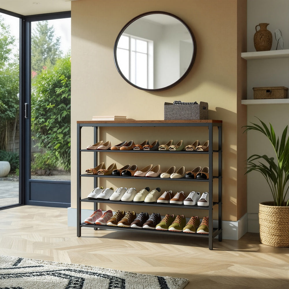 5-Tier Shoe Rack - 30L - Particleboard - Mesh Shelves