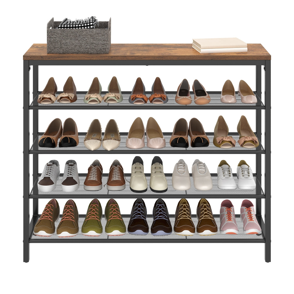 5-Tier Shoe Rack - 30L - Particleboard - Mesh Shelves