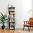 7-Tier Shoe Rack - Metal - Black - Slim Corner Design with Hooks