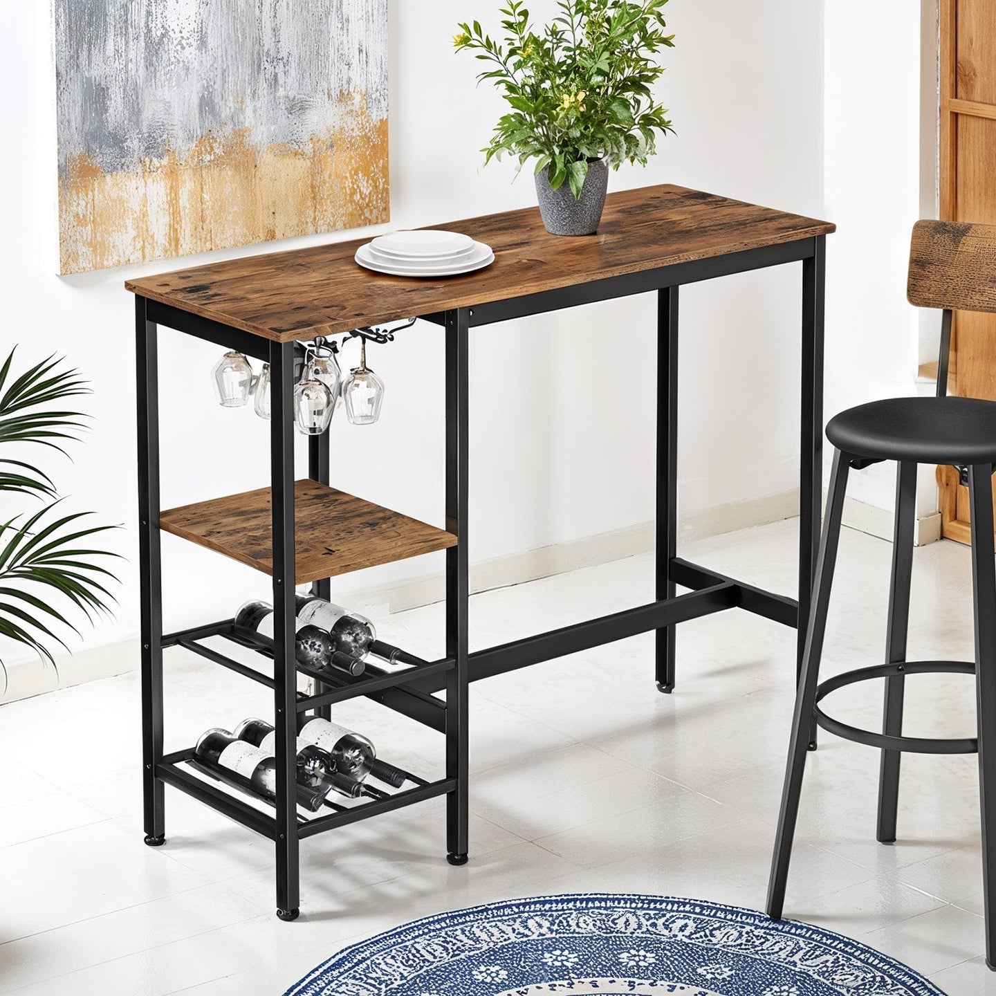 Dining Table - 110L - Particleboard - Wine Glass Holder