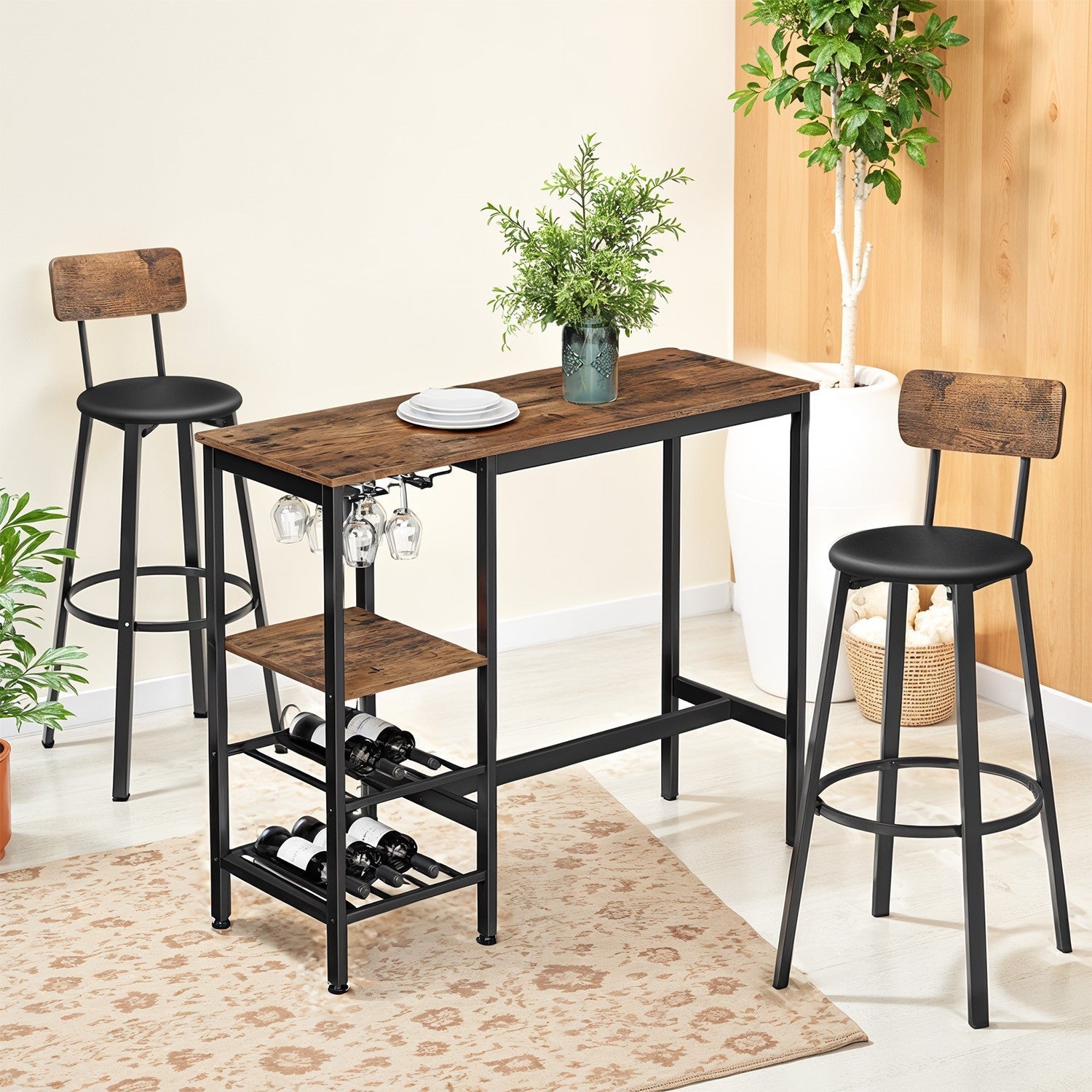 Dining Table - 110L - Particleboard - Wine Glass Holder