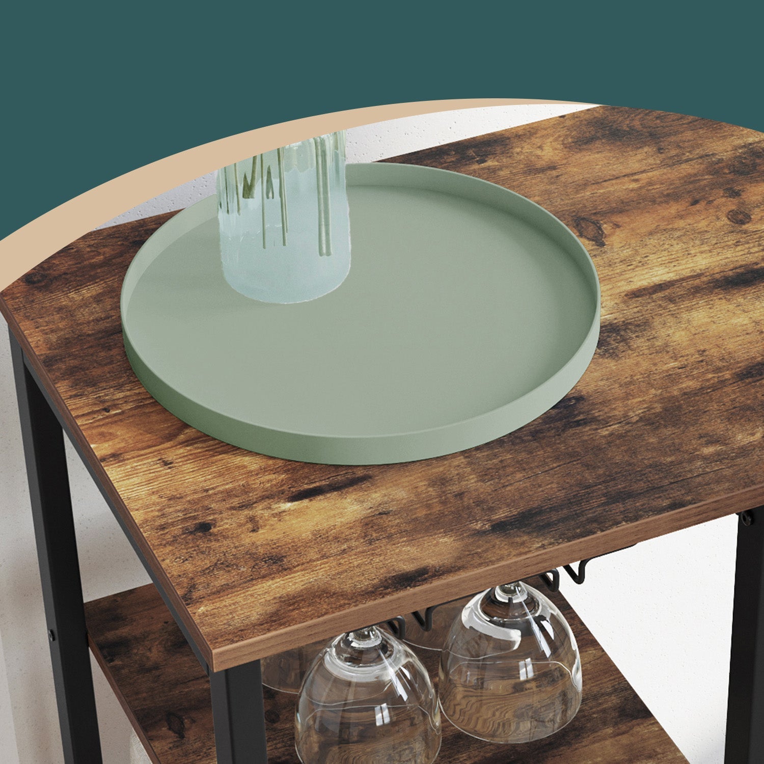 Dining Table - 110L - Particleboard - Wine Glass Holder