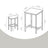Bar Table Set - Includes 2 Bar Stools - Wood - Rustic Brown and Black