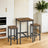 Bar Table Set - Includes 2 Bar Stools - Wood - Rustic Brown and Black