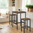 Bar Table Set - Includes 2 Bar Stools - Wood - Rustic Brown and Black