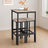 Bar Table Set - Includes 2 Bar Stools - Wood - Rustic Brown and Black