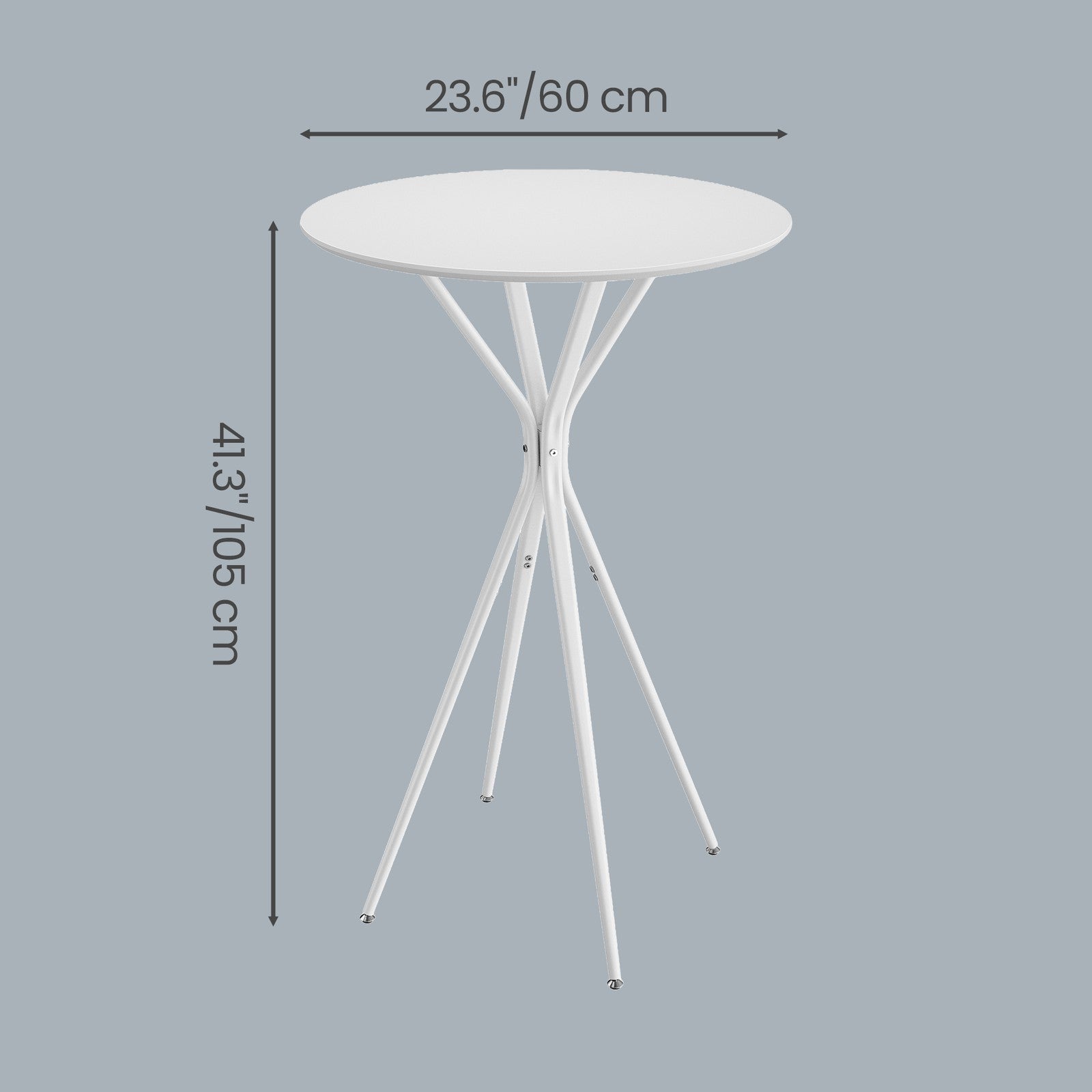 Round Bistro Table - 60L - Metal Frame - X-Shaped Legs