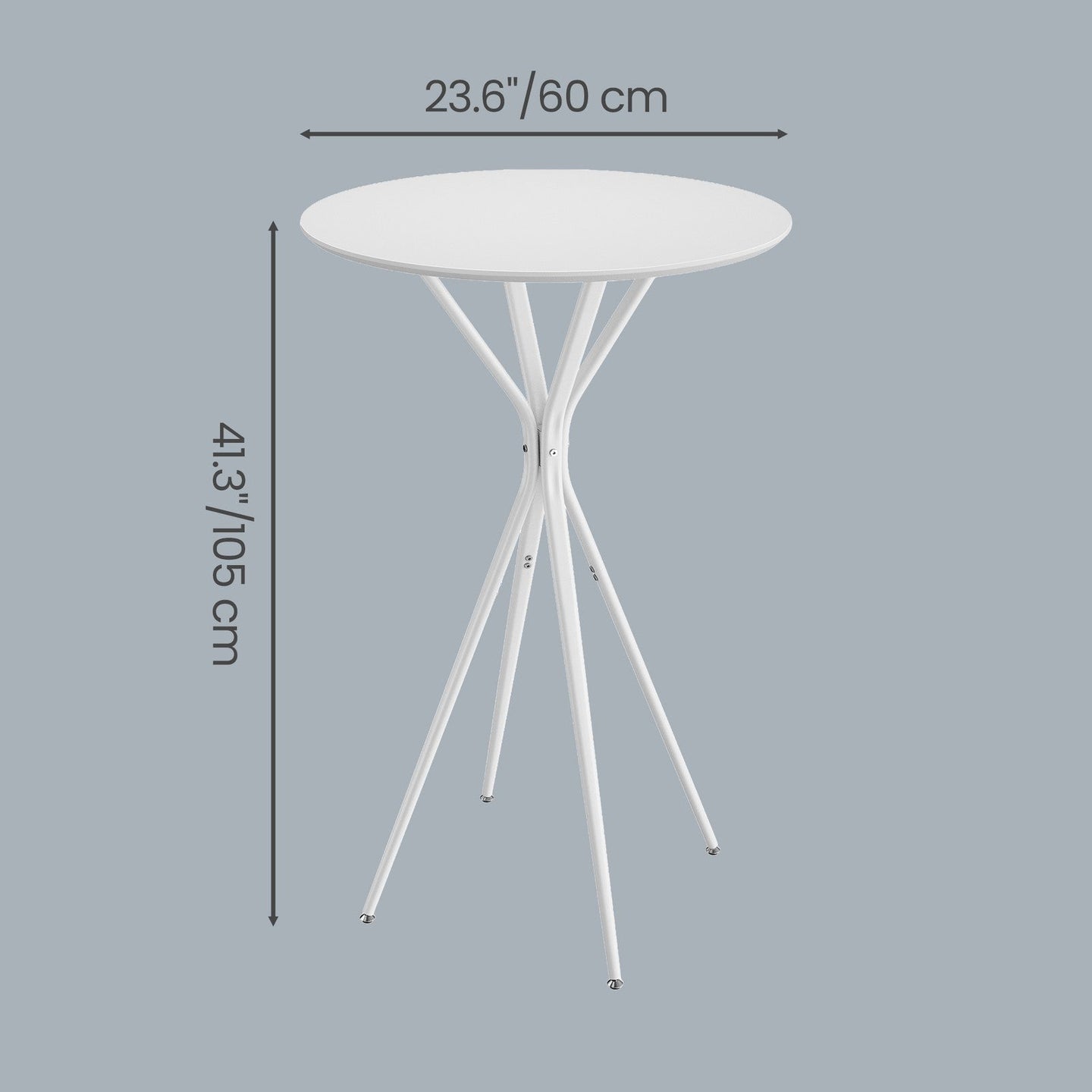 Round Bistro Table - 60L - Metal Frame - X-Shaped Legs