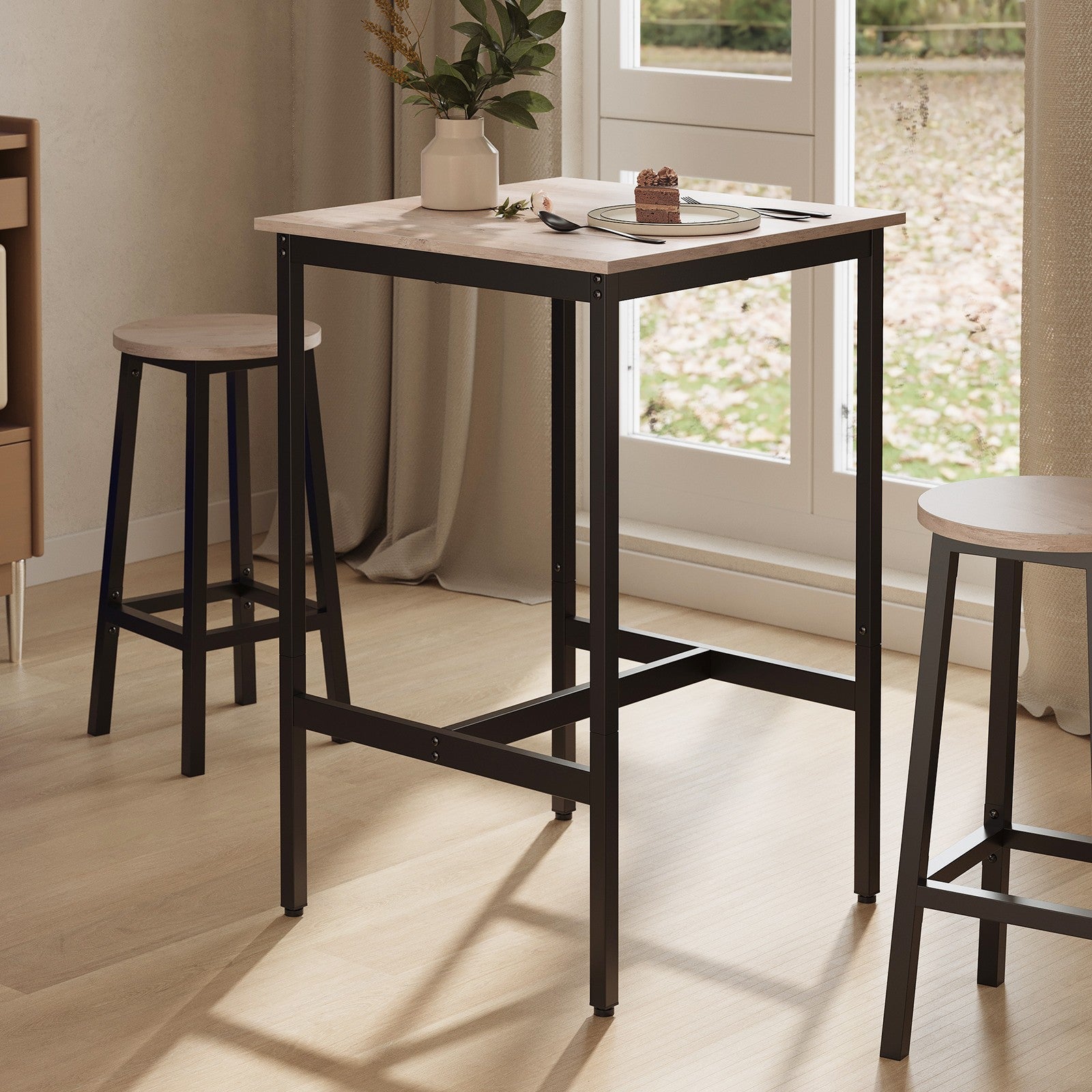 Bar Table - Steel - Black - 60 x 60 x 92 cm