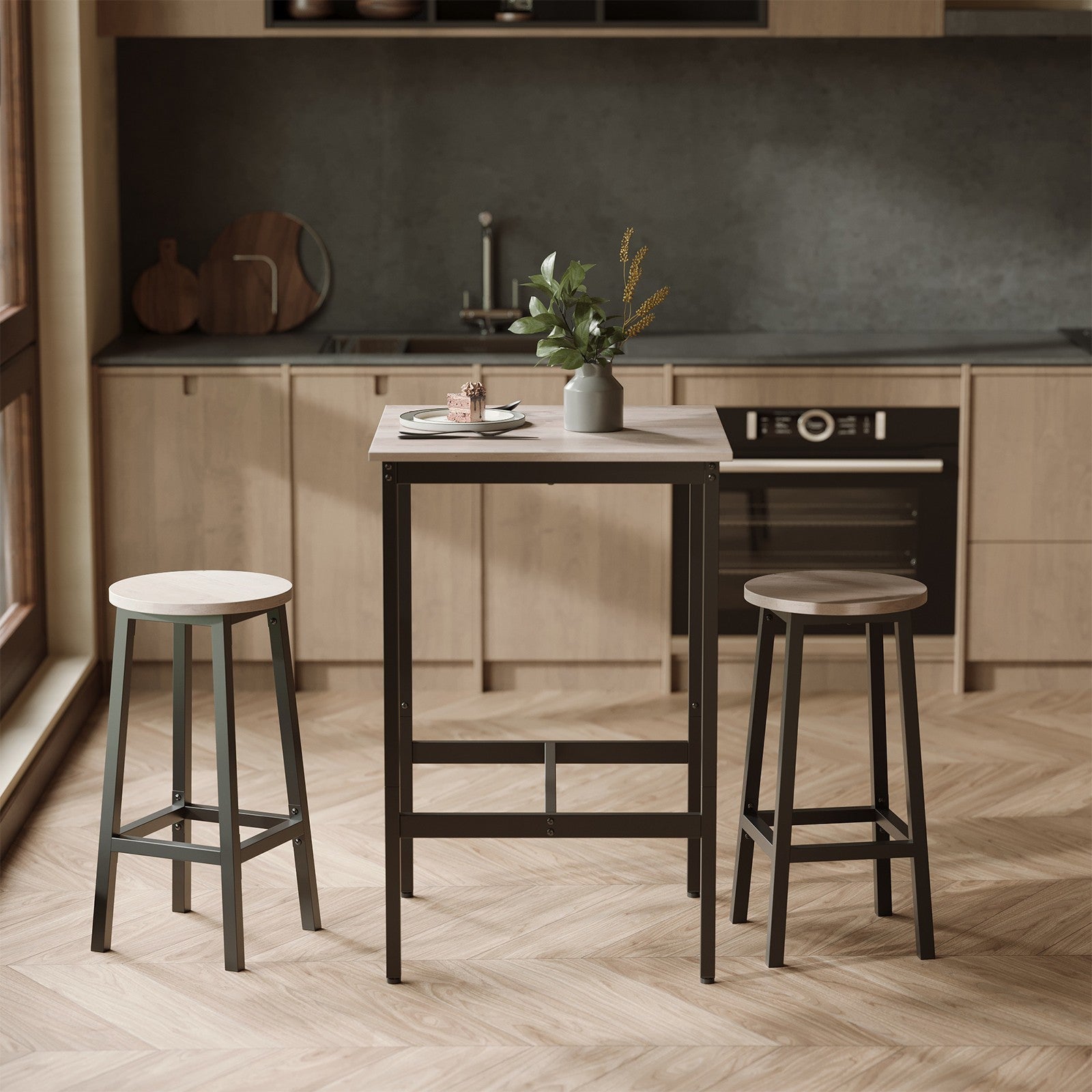 Bar Table - Steel - Black - 60 x 60 x 92 cm
