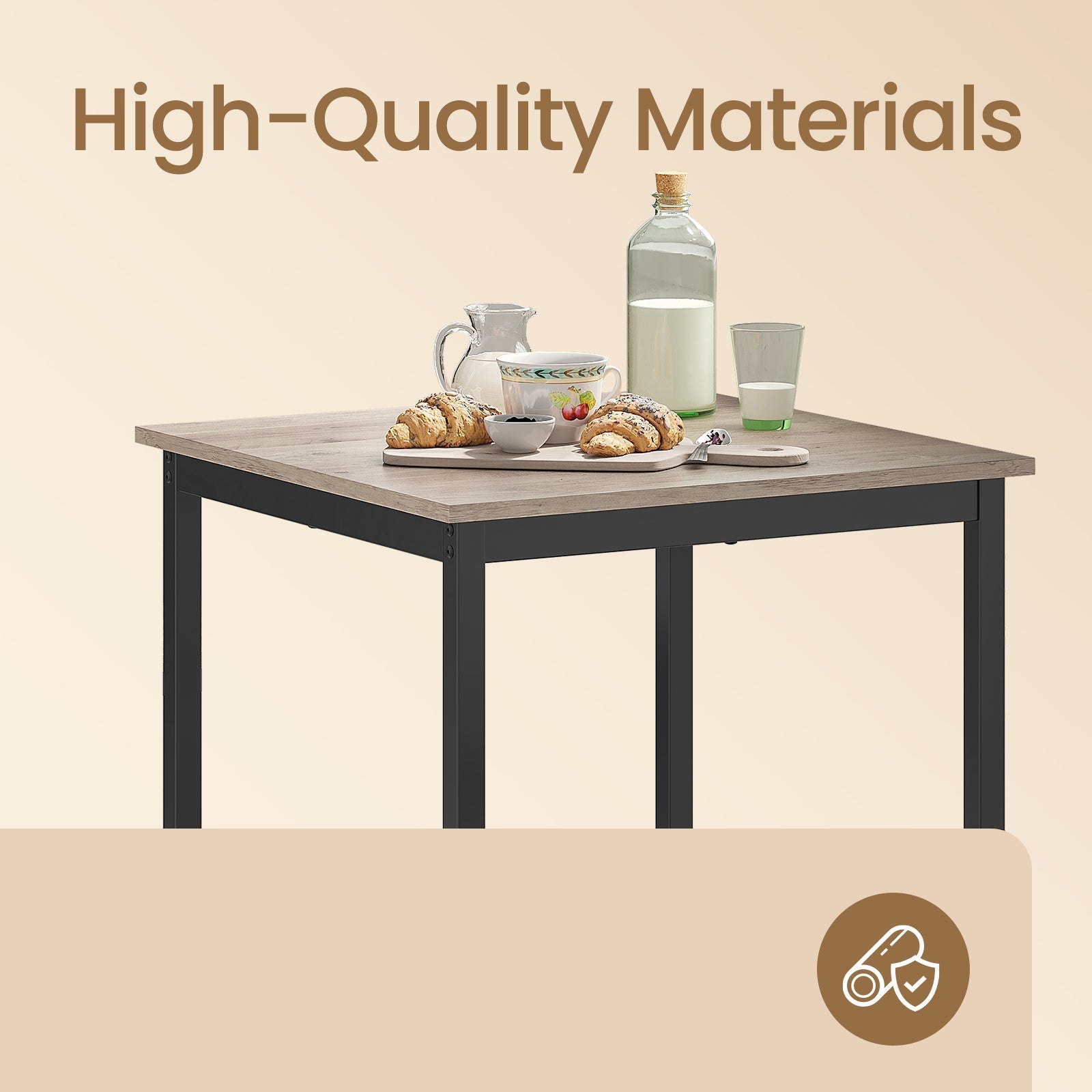 Bar Table - Steel - Black - 60 x 60 x 92 cm