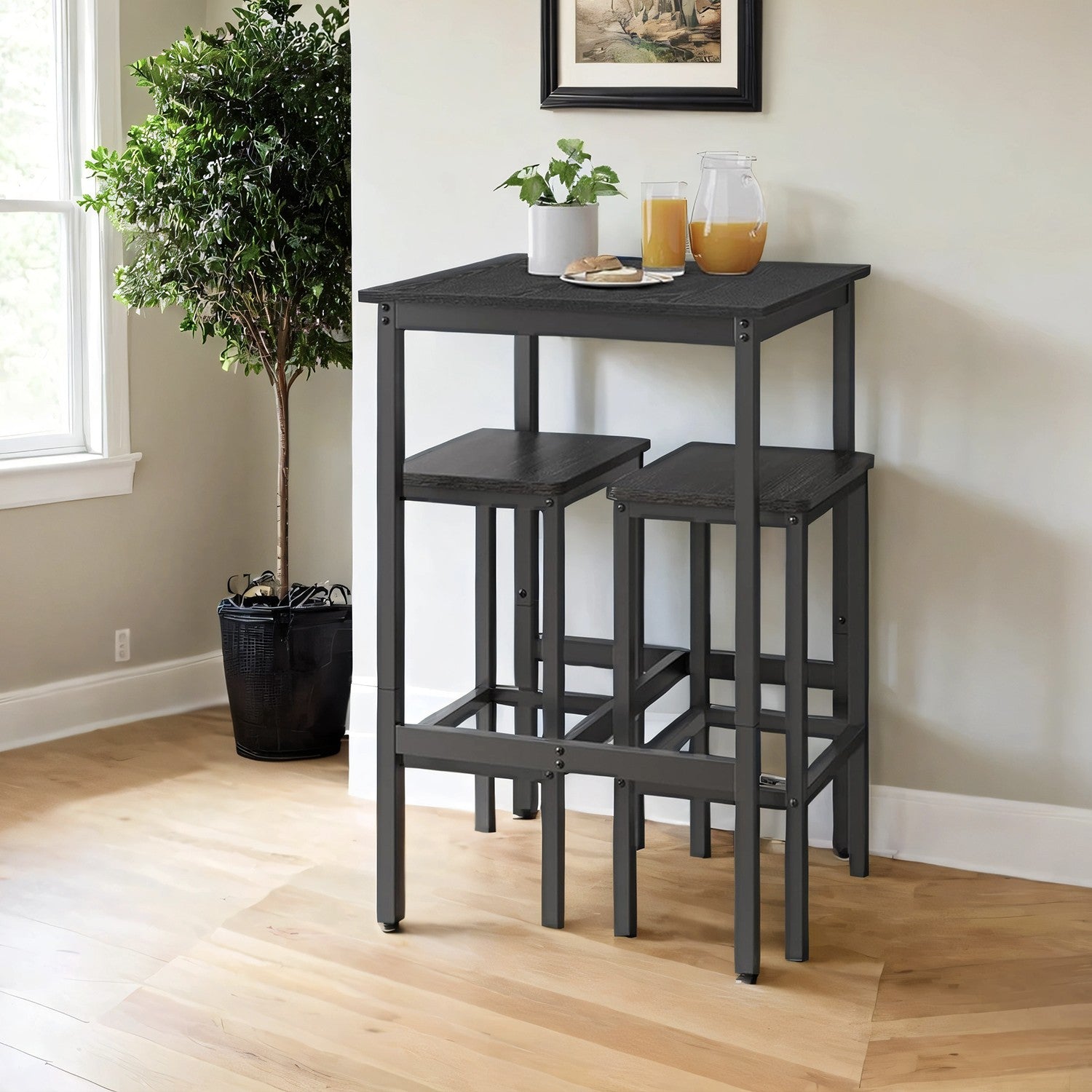Bar Table - Steel - Black - 60 x 60 x 92 cm
